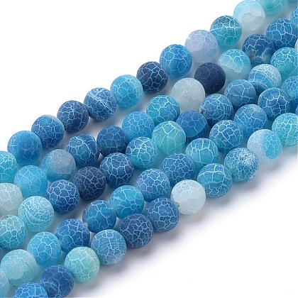 Natural & Dyed Crackle Agate Bead Strands UK-G-T056-6mm-07-1