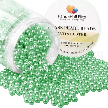 Pearlized Eco-Friendly Dyed Glass Pearl Round Bead UK-HY-PH0002-03-B-1