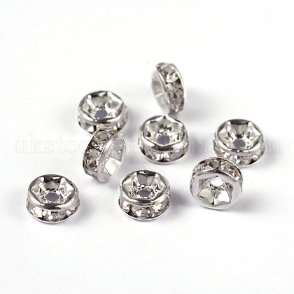Brass Rhinestone Spacer Beads UK-RB-A014-Z6mm-01S-NF-1