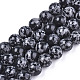 Natural Snowflake Obsidian Beads Strands UK-G-T129-15-1