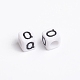 White Cube Letter Acrylic Beads UK-X-PL37C9308-Q-3