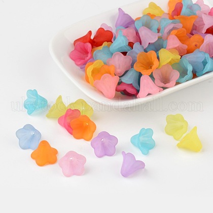 Mixed Color Frosted Acrylic Beads UK-X-PL692-1