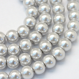 Baking Painted Pearlized Glass Pearl Round Bead Strands UK-HY-Q003-4mm-62