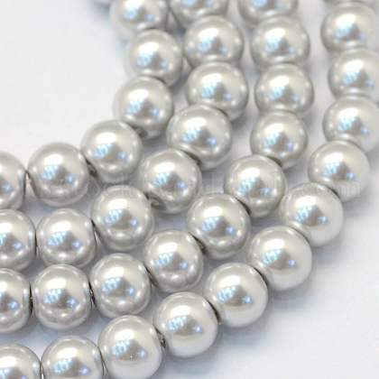 Baking Painted Pearlized Glass Pearl Round Bead Strands UK-HY-Q003-4mm-62-1