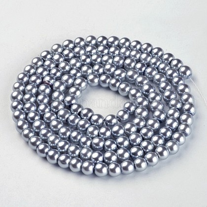 Glass Pearl Beads Strands UK-HY-6D-B18-1