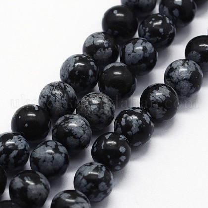 Natural Snowflake Obsidian Beads Strands&nbsp;UK-G-I199-36-6mm-1