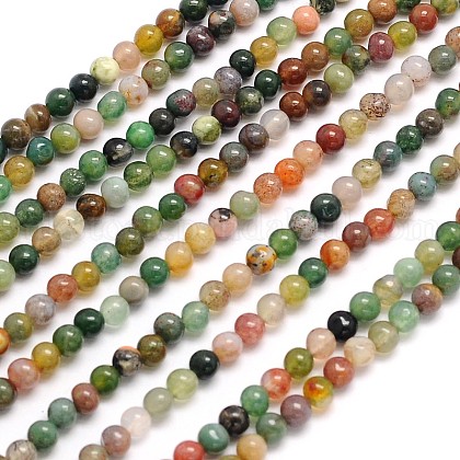 Natural Indian Agate Round Beads Strands UK-X-G-N0166-23-3mm-1