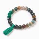Natural Gemstone Beads Stretch Charm Bracelets UK-BJEW-JB03728-2