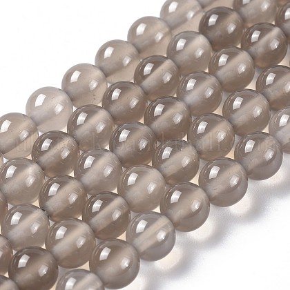 Natural Grey Agate Bead Strands&nbsp;UK-G-R193-12-6mm-1