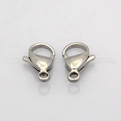 304 Stainless Steel Lobster Claw Clasps UK-STAS-N016-02-E-1