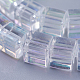 Electroplate Glass Cube Bead Strands UK-X-EGLA-R003-3