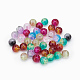 Round Two Tone Crackle Glass Beads UK-X-CCG-Q002-6mm-M-1