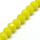 1 Strand Opaque Solid Yellow Color Crystal Glass Rondelle Beads Strands UK-X-EGLA-F046A-16-2