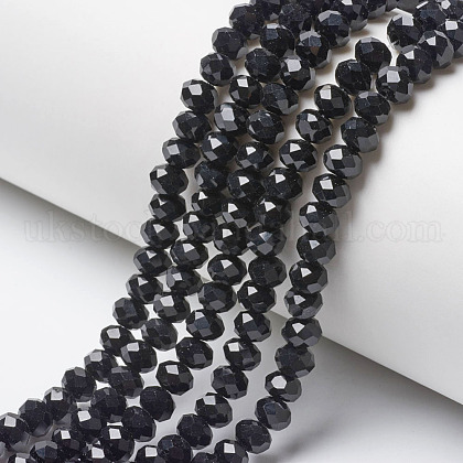 Opaque Solid Color Glass Beads Strands UK-EGLA-A034-P6mm-D18-1