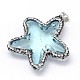 Starfish Glass Rhinestone Pendants UK-X-GLAA-N0019-06D-2