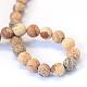 Frosted Natural Picture Jasper Round Bead Strands UK-G-E334-6mm-26-3