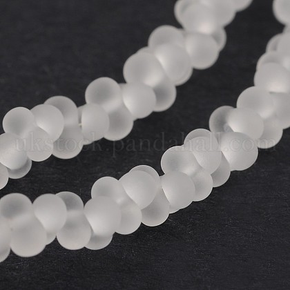Frosted Glass Beads Strands UK-GLAA-J080-A01-K-1
