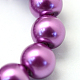 Baking Painted Pearlized Glass Pearl Round Bead Strands UK-HY-Q003-4mm-16-3