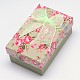 Rectangle with Flower Pattern Cardboard Jewelry Set Boxes UK-CBOX-M001-27-K-2