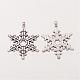 Christmas Snowflake Tibetan Style Alloy Pendants UK-A0353Y-3