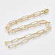 Brass Round Oval Paperclip Chain Necklace Making UK-MAK-S072-04A-G-2