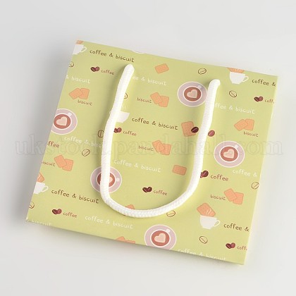 Coffee & Biscuit Pattern Paper Bags Gift Bags UK-CARB-M013-A-05-K-1