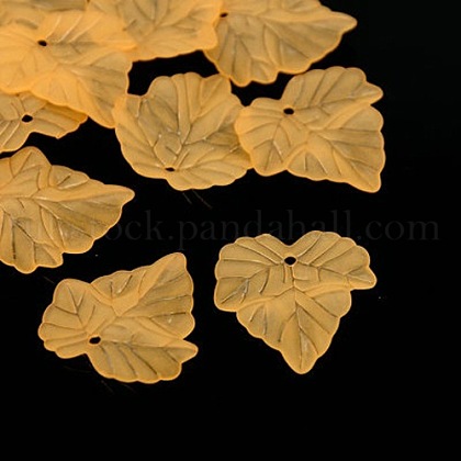 Autumn Theme Orange Frosted Transparent Acrylic Leaf Pendants UK-X-PAF002Y-13-1