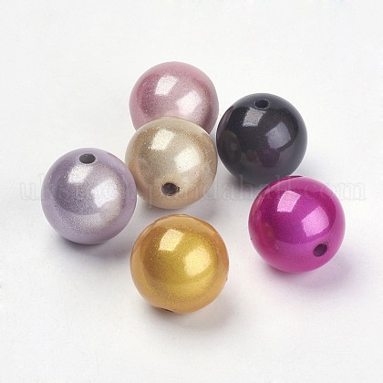 Mixed Color Spray Painted Acrylic Beads UK-X-PB9290-1
