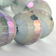 Faceted Round Electroplate Glass Bead Strands UK-EGLA-S130-10mm-03-K-3