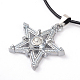 Star Couples Leather Pendant Necklaces for Valentin's Day UK-NJEW-P127-018-K-2