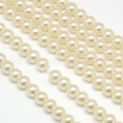 Eco-Friendly Dyed Glass Pearl Round Bead Strands UK-X-HY-A002-6mm-RB011-1
