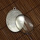 40x30mm Clear Oval Glass Cabochon Cover and Antique Silver Alloy Blank Pendant Cabochon Settings for DIY Portrait Pendant Making UK-DIY-X0154-AS-LF-3
