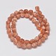 Faceted Polygon Natural Sunstone Beads Strands UK-G-UK0008-02F-8mm-2