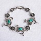 Antique Silver Plated Fashionable Retro Synthetic Turquoise Dolphin Jewelry Sets: Earrings & Bracelets & Necklace UK-SJEW-E044-02B-K-6
