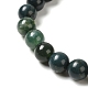 Natural Moss Agate Beaded Stretch Bracelets&nbsp;UK-B072-5-2