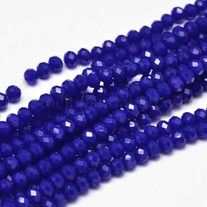Faceted Rondelle Glass Beads Strands UK-X-GLAA-I033-4mm-24-1