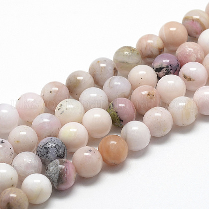 Natural Pink Opal Beads Strands UK-G-R446-6mm-09-1