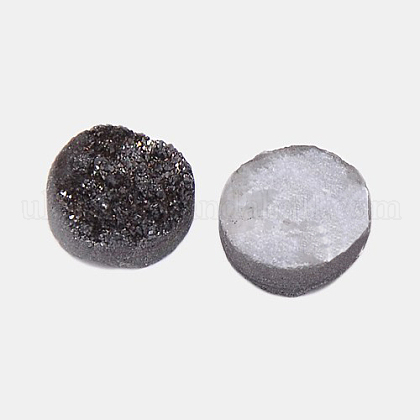 Electroplate Natural Druzy Crystal Cabochons UK-G-L047-10mm-03-1