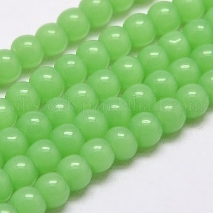 Round Imitation Jade Glass Beads Strands UK-GLAA-F031-8mm-02-1