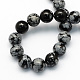 Natural Snowflake Obsidian Round Beads Strands UK-G-S172-6mm-2
