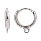 Rhodium Plated 925 Sterling Silver Hoop Earrings UK-STER-K168-042P-2