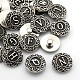 Antique Silver Tone Zinc Alloy Enamel Alphabet Snap Buttons UK-SNAP-N010-86-NR-1