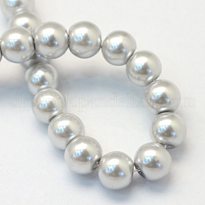 Baking Painted Pearlized Glass Pearl Round Bead Strands UK-HY-Q003-4mm-62