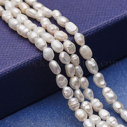 Natural Cultured Freshwater Pearl Beads Strands UK-PEAR-P060-09-1