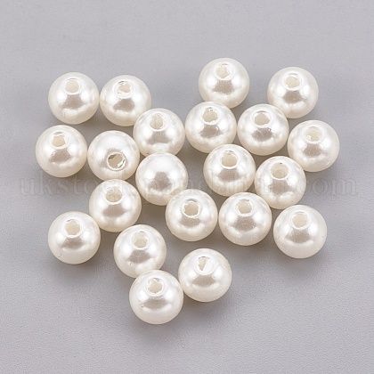 ABS Plastic Imitation Pearl Beads UK-KY-G009-6mm-02-1