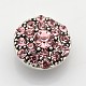 Flat Round Antique Silver Zinc Alloy Grade A Rhinestone Jewelry Snap Buttons UK-SNAP-O020-11E-NR-K-1