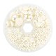 Beige Imitation Pearl Beads Acrylic Dome Cabochons Assorted Mixed Sizes 4-12mm Flat Back Pearl Cabochons UK-SACR-PH0001-24-1