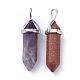 Natural & Synthetic Mixed Stone Pointed Pendants UK-G-F061-M-2