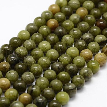 Natural Chinese Jade Beads Strands UK-G-F363-6mm-1