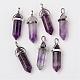 Natural Amethyst Double Terminated Pointed Pendants UK-G-F295-05C-1